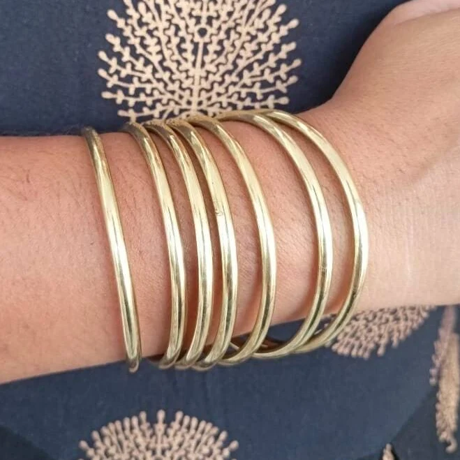 accessory Handmade Gold Brass Bangle Bracelet Etsy - LuckyStreets $17