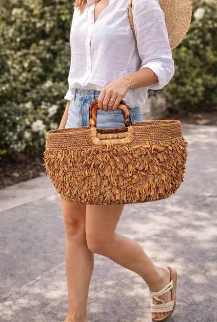 bag Handmade Raffia Crochet Tote Bag with Wooden Handles Etsy - Seller $105.75