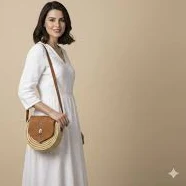 bag Handmade Round Straw and Leather Crossbody Bag – Boho Chic Shoulder Purse, Natural Brown, Summer Accessory Etsy $40.34