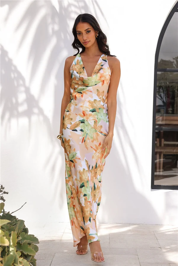 dress Hello Molly Taste of Luxe Satin Cowl Neck Maxi Dress Hello Molly US $115