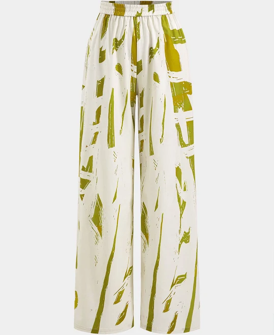 trousers High Waist Abstract Print Trousers Micas $25