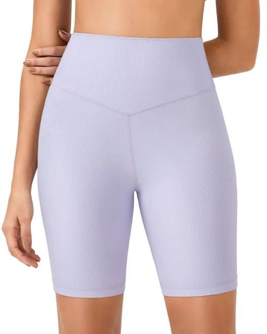 matching set High-Waist Ribbed Biker Shorts Yunoga $26
