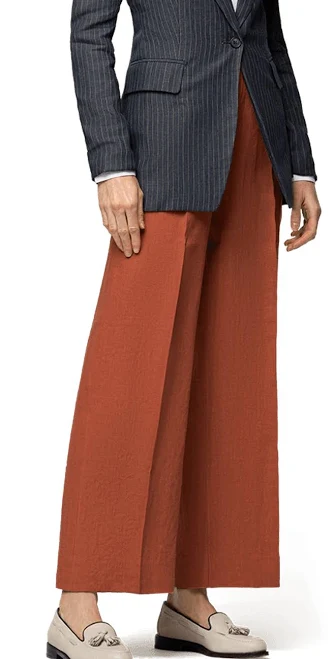 pants High-Waisted Pleated Linen Wide Leg Cropped Pants Sumissura $149