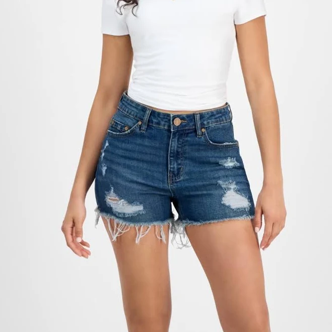 shorts Indigo Rein Juniors' Frayed-Hem Destructed Shorts Macy's $14.7