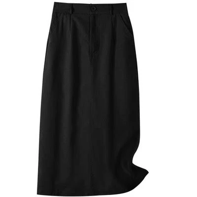 skirt Inspire Chic Women's Casual Cotton Linen High Waisted Midi Skirt with Pockets Target $32.99