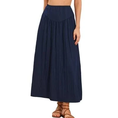 maxi skirt Inspire Chic Women's Flowy Elastic High Waist A-Line Maxi Skirt Target $38.99