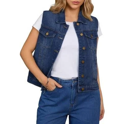 sleeveless top Inspire Chic Women's Sleeveless Turndown Collar Button Down Chest Flap Pocket Vest (2 Target $29.99