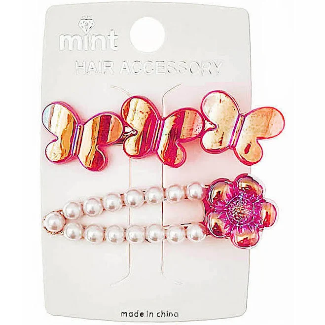 accessory Iridescent Butterfly Hair Clip Set Atlas Fashion $12