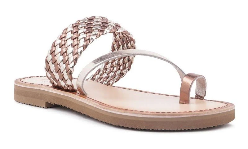 shoes ISIDORA Women's Braided Leather Flat Sandals Kohl's $29.99