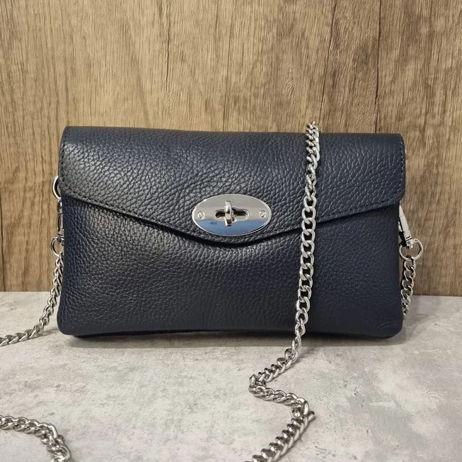 bag Italian Leather Crossbody Bag with Silver Hardware Etsy - Seller $54.79