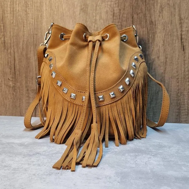 bag Italian Suede Leather Fringe Crossbody Bag Etsy - Seller $92.97