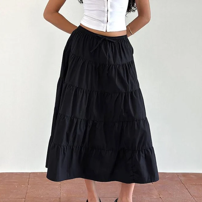 skirt Izumi Tiered Poplin Midi Skirt Motel Rocks USA $60