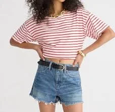 shorts J. Crew The Mid-Rise Denim Cut off Shorts Medium Wash Blue, 28 eBay $25
