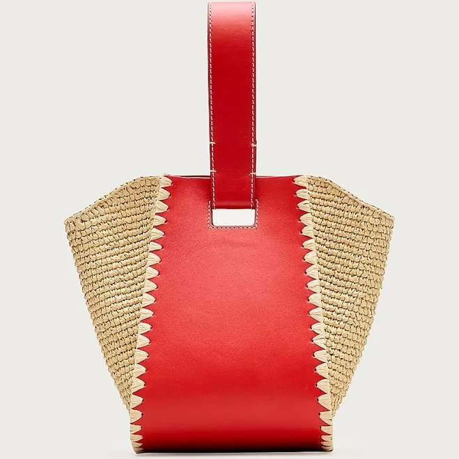 bag J.Crew Women's Handknotted Straw and Leather Top-Handle Bag J.Crew $116.5