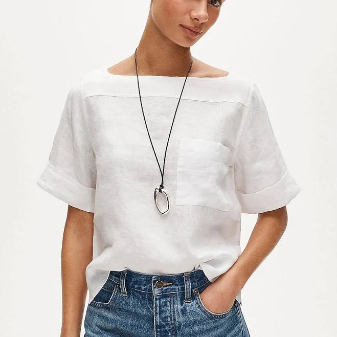 boat neck top J.Crew Women's Linen Boatneck Tee J.Crew $98