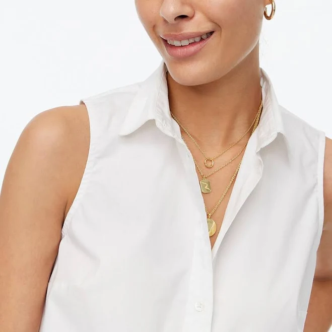 sleeveless top J.Crew Women's Sleeveless Cotton Poplin Shirt in Signature Fit J.Crew Factory $39.5