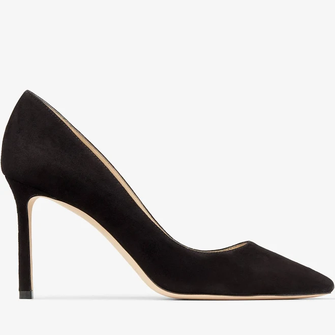 shoes Jimmy Choo Romy 85 Suede Pointed Pumps - Black - 43 Jimmy Choo $850