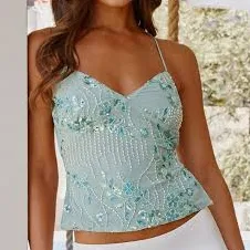 top Kamilla Sequin Cami Top Peppermayo - US $38