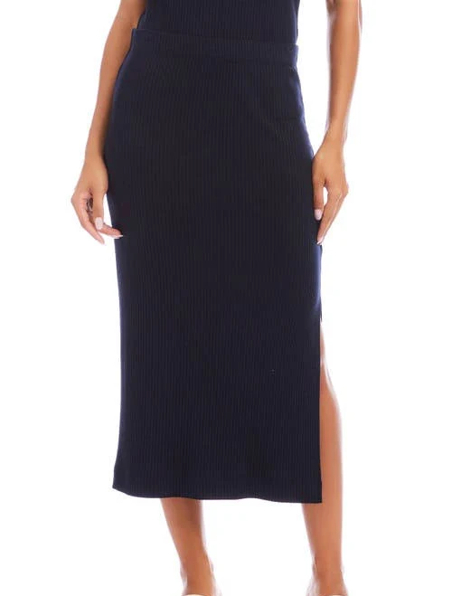 skirt Karen Kane Women's Ribbed Side-Slit Midi Skirt Nordstrom $88