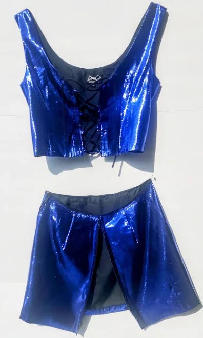 matching set Lame Crop Top and Mini Skirt Set Etsy - Seller $247