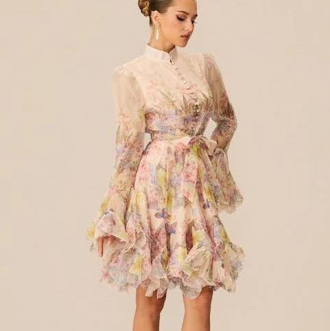 dress Lana Floral Print Flared Mini Dress sunfere $121