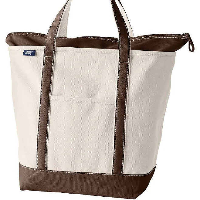 bag Lands' End Large 5 Pocket Zip Top Canvas Tote Bag Kohl's $50.95