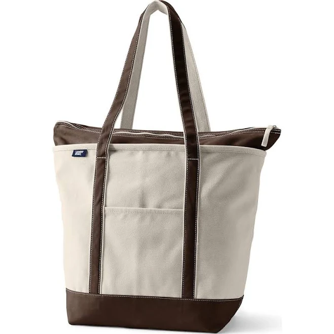 bag Lands' End Large 5 Pocket Zip Top Long Handle Canvas Tote Bag Nordstrom $47.96