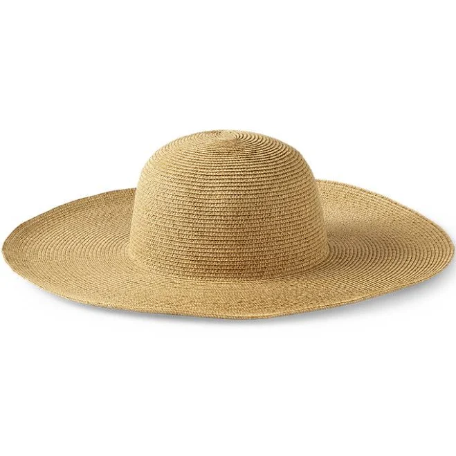 accessory Lands' End Women's Facesaver Wide Brim Straw Hat Lands' End $27.47