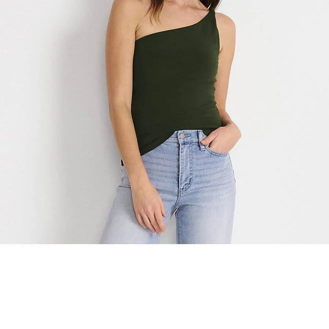 one shoulder top Lands' End Women's Slender One Shoulder Top Lands' End $32.47