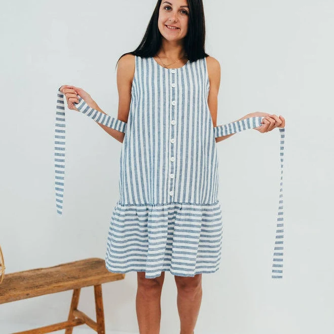 dress Laurentine Linen No Sleeve Dress Linenbee $107.18