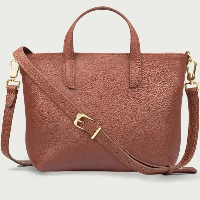 bag Leather Crossbody Bag with Golden Hardware Strap Oak & Elk $79