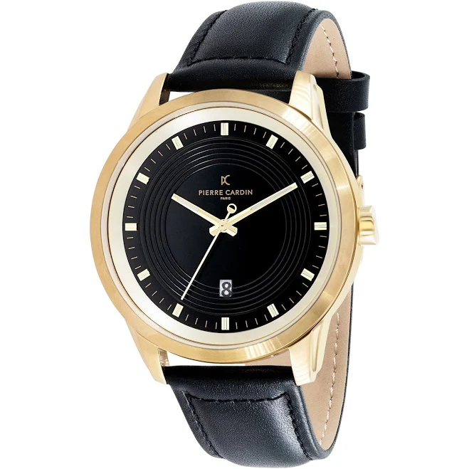 accessory Les Halles Gold Watch with Leather Strap Pierre Cardin Watches $149