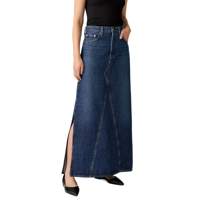 skirt Levi's Women's Iconic Long Skirt with Side-Slit Macy's $39.99