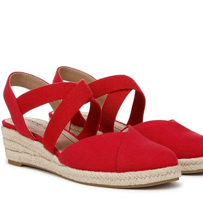 shoes LifeStride Women's Kimball Espadrille Wedge Sandals Famous Footwear $49.99