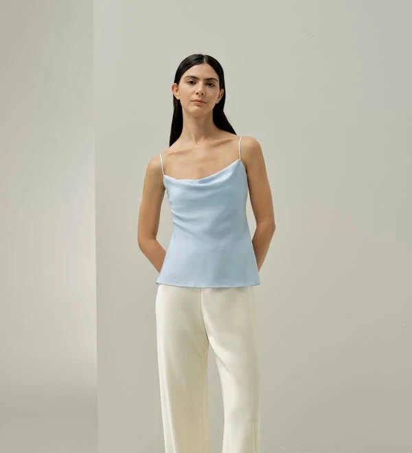 top LILYSILK Womens Silk Camisole Light Blue Silk LilySilk $99