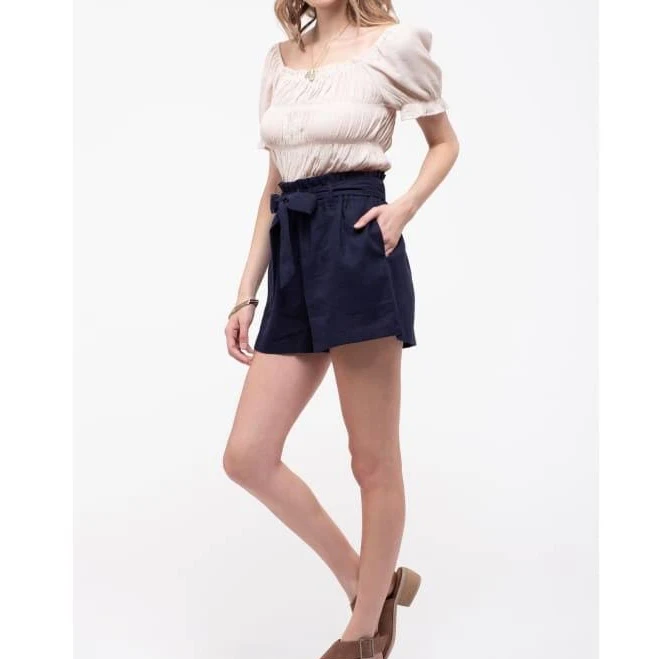 shorts Linen Blend Paper Bag Shorts The Curated Closet $10