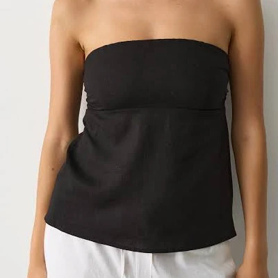 tube top Linen Blend Strapless Tie Back Top Glassons $19.99