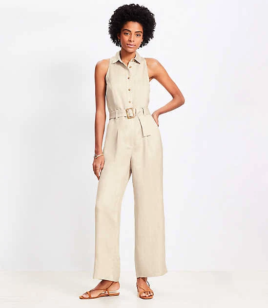 jumpsuit Loft Women's Linen Blend Halter Jumpsuit LOFT $34.94