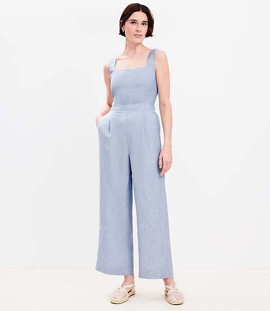 outfits Loft Women's Linen Blend Square Neck Jumpsuit LOFT $44.98