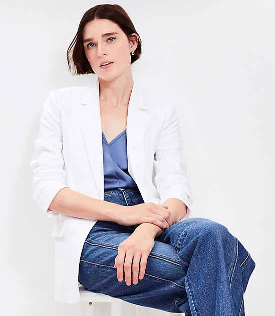 outerwear Loft Women's Oversized Linen Cotton Blazer LOFT $49.94