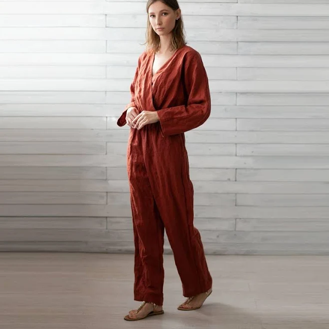 jumpsuit Lounge Wear Long-Sleeved Overalls Etsy - linocolore $120.15