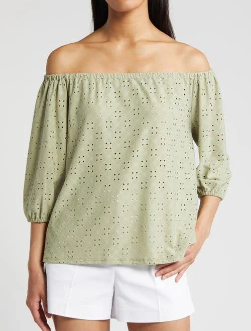 blouses Loveappella Women's Off-the-Shoulder Eyelet Top Nordstrom $34.3