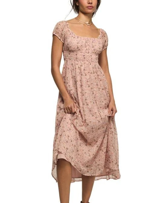 dress Lucky Brand Women's Smocked Floral Midi Dress Nordstrom $96.85