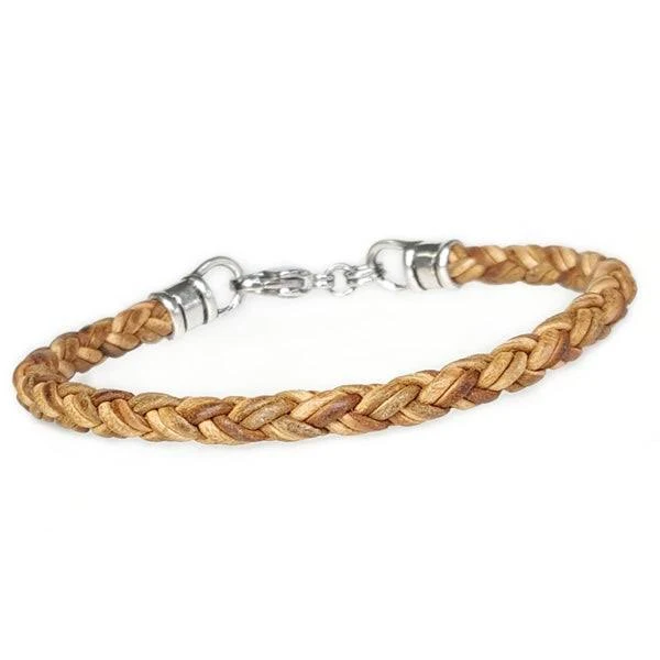 accessory Lucky Dog Skinny Braided Leather Bracelet Lucky Dog Leather $95