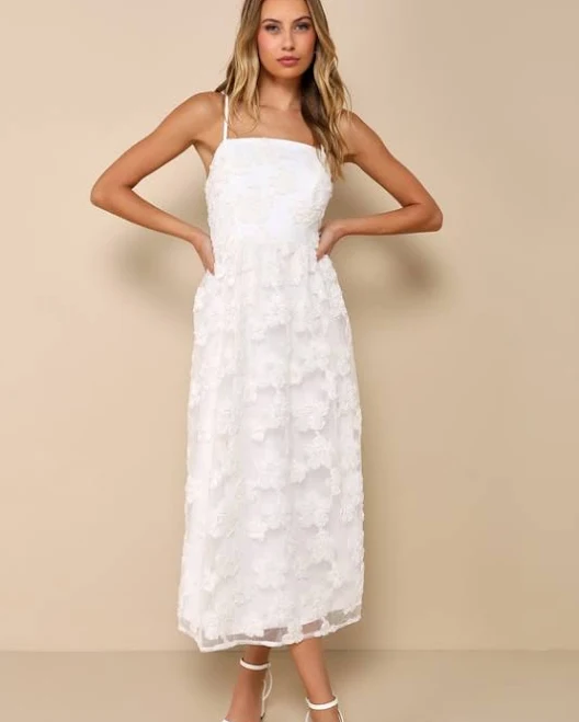 dress Lulus Embroidered Sequin Mesh Midi Dress Lulus $99