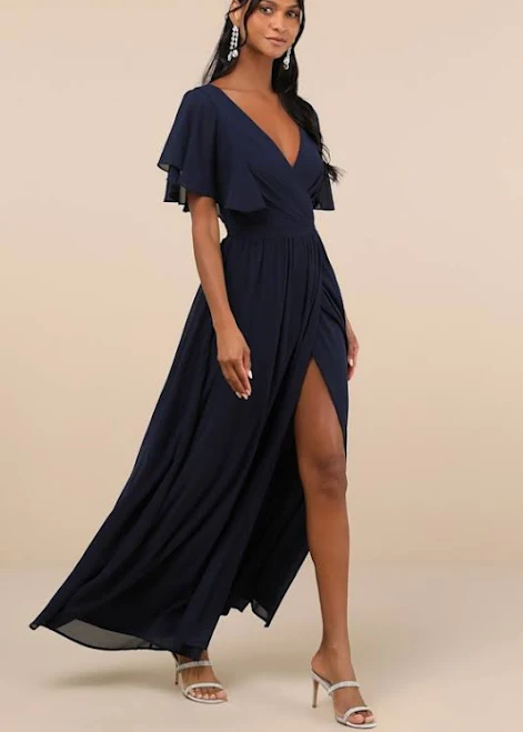 dress Lulus Flutter Sleeve Wrap Maxi Dress Lulus $25
