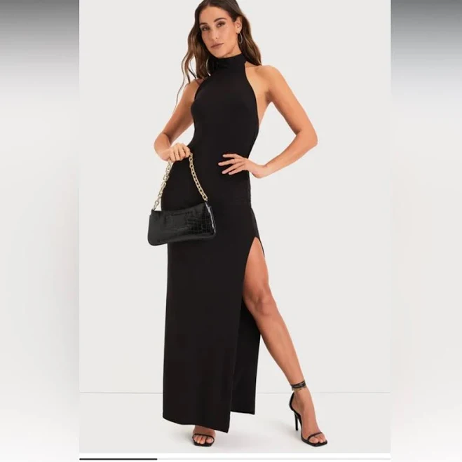 dress Lulus Women's Mock Neck Halter Maxi Dress Poshmark $35