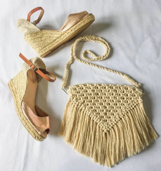 bag Macrame Cotton Fringe Crossbody Bag Etsy - SEAknittingDesigns $22.5