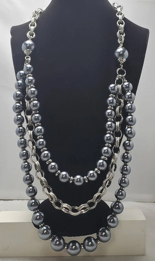 accessory Macy's Pewter 3 Layer Necklace eBay - bsrfas-65 $23