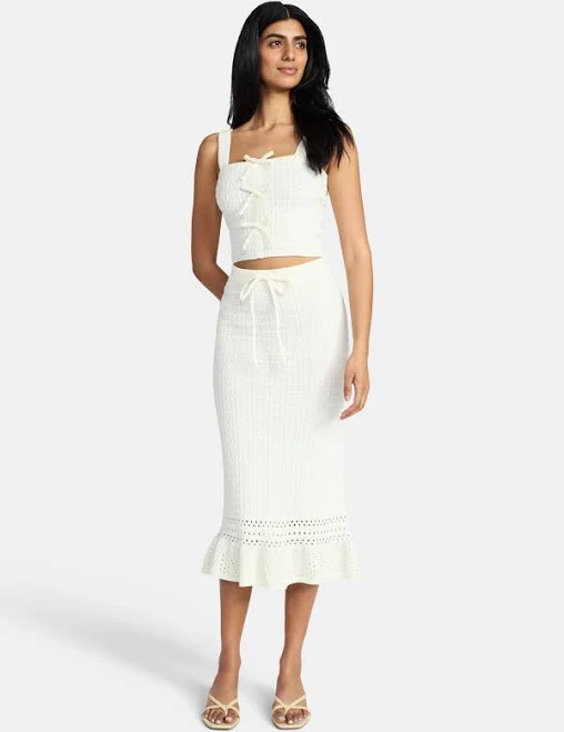 two piece set Madden NYC Women's Crochet Tank Top and Skirt Set Walmart $26.5